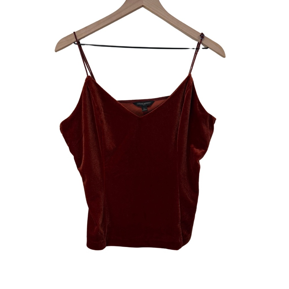 Banana Republic Maroon Velvet Cami Size L
